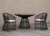 Outdoor Dining Furniture 2 Rattan Chairs With Table , 15 Degree Angle Back Seat