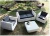 White Weatherproof Small 4 Piece Rattan Garden Set Indoor Patio Furniture