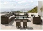 Large PE Rattan Sofa Set 7 Piece , Corner Rattan Garden Furniture