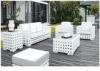 White Mesh Rattan Sofa Set Modern Outdoor Patio Furniture Water Resistant