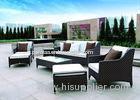 Waterproof Brown Rattan Sofa Set Outdoor / Indoor Living Room Furniture