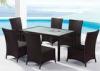 PE Rattan Garden Furniture Dining Sets With Outdoor High Back Chair