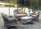 Grey 4 Piece Rattan Sofa Set Outdoor Garden Furniture Customized