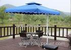 Blue Outdoor Sun Umbrella Rectangular Garden Parasol With 360 Degree Rotate