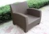 Dark Grey Endurable Plastic Rattan Chair Indoor Garden Furniture