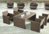 Durable Brown Outdoor Rattan Bar Set with 4 Stools for Taproom , Villa