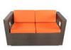 Modern Brown PE Rattan Sofa 2 Seater for Meeting Room , Leisure Area