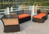 Coffee Single Seater PE Rattan Sofa Garden Furniture With Foot Pedal