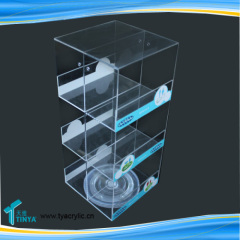 Custom High End Lucite Acrylic 3 Tire 6 Compartment Phone Accessories Display Case
