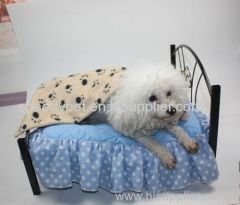 Cute Pet Dog Blanket Paw Prints Soft Pet Mat Bed