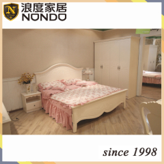 American style bed bedroom furniture wood double bed