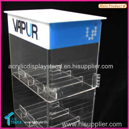 High Quality Lucite E liquid Counter Display Plastic E cigarette Case Holder Acrylic Vapor E cigarette Display Stand 
