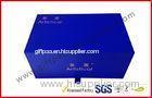 Solid Luxury Paper Gift Box , Blue Velvety Packaging