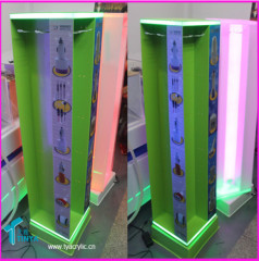 Wholesale Iighted Spinner Display Plastic Pegboard Display for iphone Accessories Rotating Floor Standing Display Rack