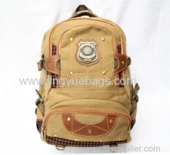 16 OZ canvas brown backpack
