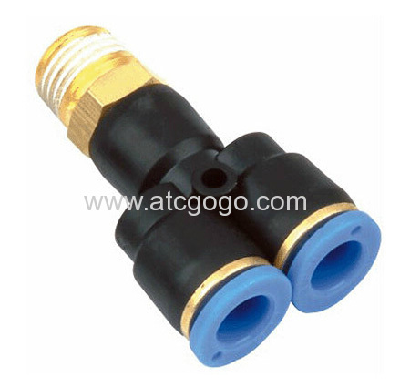 Y type hose connector high quality 1/8 1/4 thread quick fitting for plastic tube connector