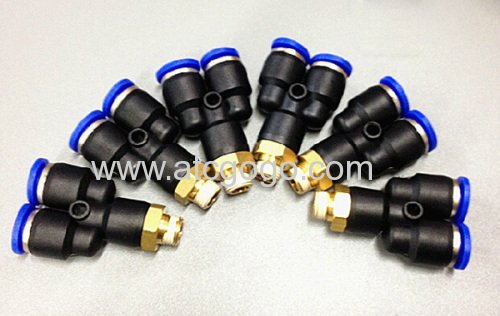 Y type hose connector high quality 1/8 1/4 thread quick fitting for plastic tube connector