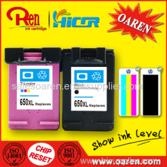 New Product for HP 650 Ink Cartridge Black Show Ink Level