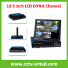 LCD Monitor DVR 8channel CCTV recorder with 10.5 inch screen