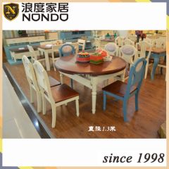 Oval shape wood dining table