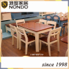Wooden dining room table and chairs
