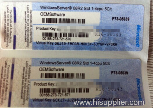 Windows Server 2008 Standard R2 COA License