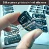 Custom Silkscreen Printing Thick Plastic Vinyl Stickers With Matte Finished Coated with Strong 3M Adhesive Electronics