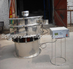 Ultrasonic vibrating screen for superfine particles