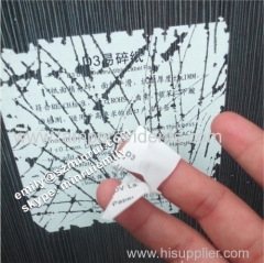 Custom Eco-friendly D3 model destructible adhesive vinyl label papers