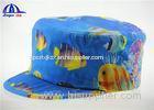Windproof Breathable Military Hat / Fitted Army Baseball Caps Blue with Fish Pattern