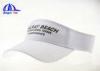 White Adult Polyester Sun Visor Hats with Velcro Back Closure , Custom Logo Printed