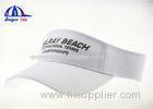 White Adult Polyester Sun Visor Hats with Velcro Back Closure , Custom Logo Printed