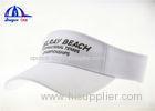 White Adult Polyester Sun Visor Hats with Velcro Back Closure , Custom Logo Printed