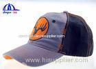 Grey / Black Adult Washed Customized Baseball Cap Breathable and Waterproof