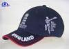 Washed 100% Cotton 6 Panel Sandwich Baseball Cap With England Cricket Logo