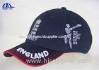 Washed 100% Cotton 6 Panel Sandwich Baseball Cap With England Cricket Logo