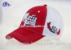 Fashion Red and White 100% Polyester Embroidered Baseball Caps for Girl or Boy