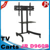 tv carts with wheels hot sale glass tv stand