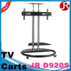 metal frame height adjustable tv carts with wheels vesa mount with dvd bracket