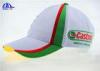 White Adjustable Baseball Caps / Racing Baseball Hat With 3D Embroidered