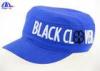 Blue Cotton Canvas Woven Military Baseball Caps With 3D Embroidery Logo