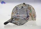 Six Panel Cool Camo Baseball Caps , Custom Adjustable Embroidered Baseball Cap