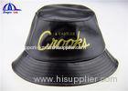 Custom Black Printed Bucket Hats and Caps with 100% Polyester PU Fabric