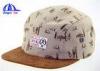 Cool Suede Snapback 5 Panel Camp Cap , Short Brim Custom Made Baseball Caps