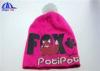 Printing and Embroidery Knitted Beanie Hats with Pom-pom for Christmas