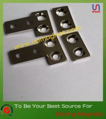 Block Rare Earth NdFeB magnet with countersinks