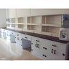 White PP Laboratory Wall Bench Pharmaceutical Lab Furniture With Reagent Shelf