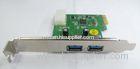 Dual port USB 3.0 Host Controller Pcmcia Lan Card , PCI Express Card