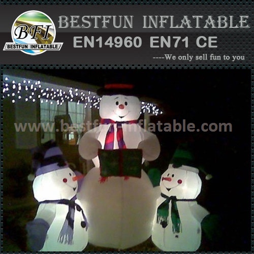 Giant inflatable snowman with colorful led