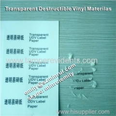 Transparent Clear Self Adhesive Security Destructive Vinyl Label Materials